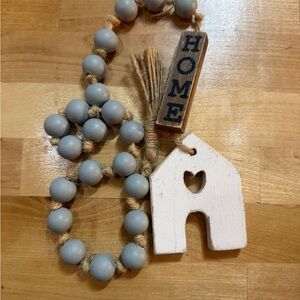 Rustic Beaded Garland with Home Sign